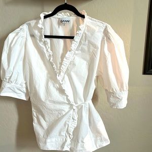 Women's ruffle wrap blouse